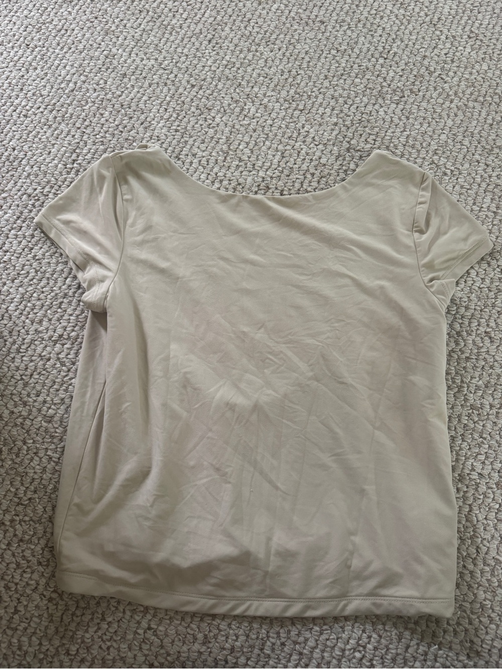 wild fable Short Sleeve Scoop Neck Top in Beige
